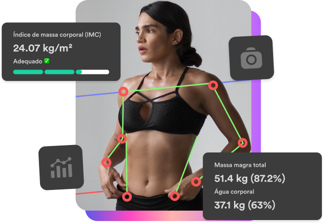 Mulher com pontos de medição Body3D